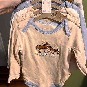 Chick Pea Cream and Blue Long Sleeve Tee